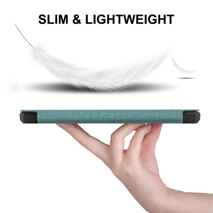 For Amazon Kindle Paperwhite 5 2021 ENKAY Solid Color Denim Texture Horizontal Flip Leather Tablet Case with Sleep / Wake-up Function(Green) - free shipping - PMC TechLife - Order now!