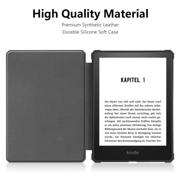 For Amazon Kindle Paperwhite 5 2021 ENKAY Solid Color Denim Texture Horizontal Flip Leather Tablet Case with Sleep / Wake-up Function(Green) - free shipping - PMC TechLife - Order now!