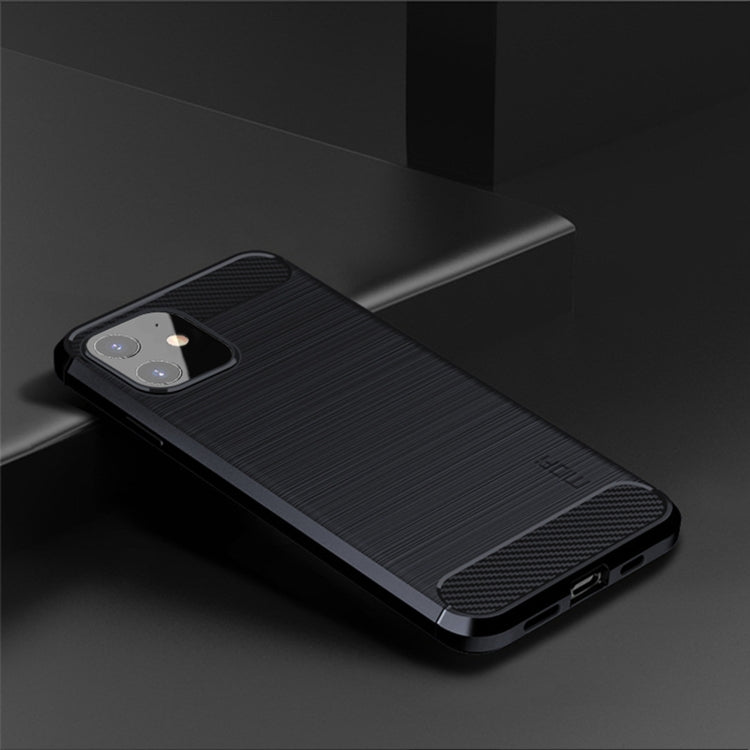 For iPhone 12 mini MOF Gentleness Series Brushed Texture Carbon Fiber Soft TPU Case (Blue) - iPhone 12 mini Cases by MOFI | Online Shopping South Africa | PMC TechLife