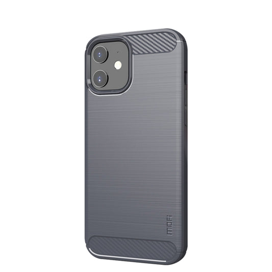 For iPhone 12 mini MOF Gentleness Series Brushed Texture Carbon Fiber Soft TPU Case (Gray) - iPhone 12 mini Cases by MOFI | Online Shopping South Africa | PMC Jewellery