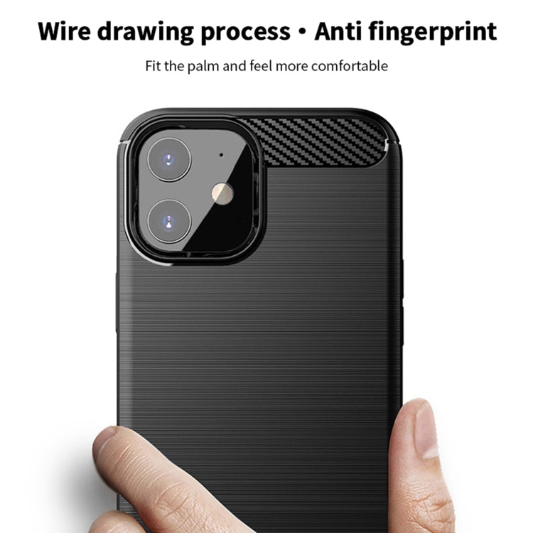 For iPhone 12 mini MOF Gentleness Series Brushed Texture Carbon Fiber Soft TPU Case (Red) - free shipping - PMC TechLife - Order now!