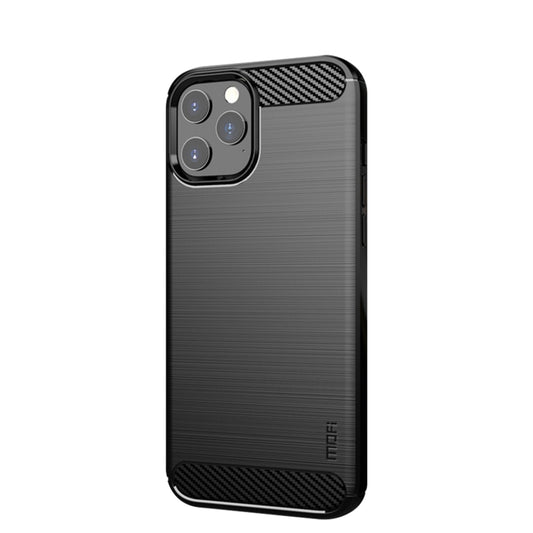 For iPhone 12 Pro Max MOF Gentleness Series Brushed Texture Carbon Fiber Soft TPU Case(Black) - iPhone 12 Pro Max Cases by MOFI | Online Shopping South Africa | PMC Jewellery