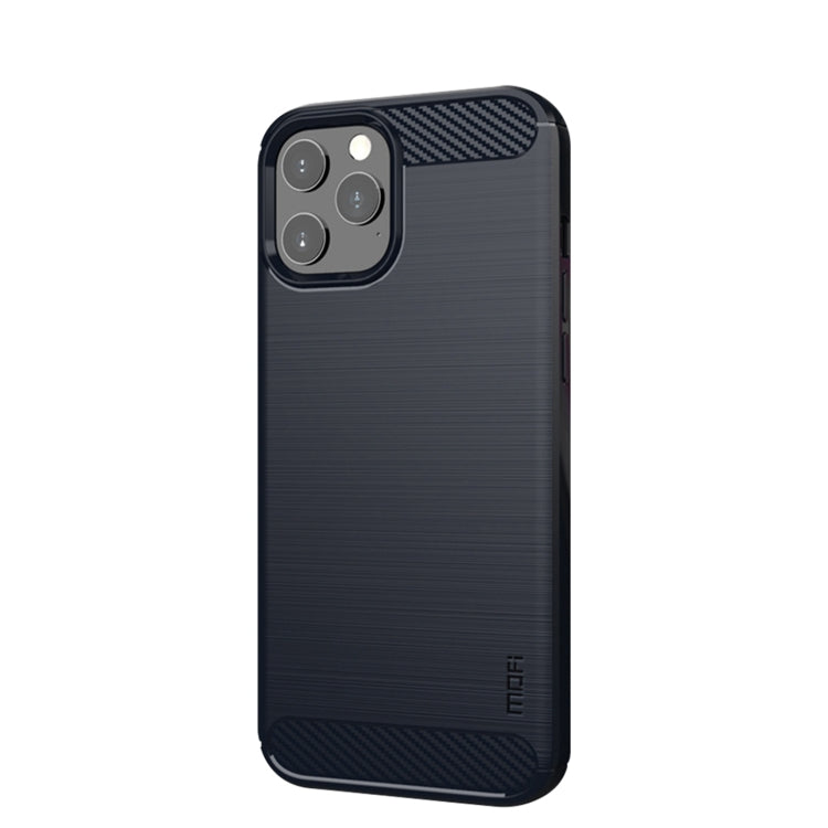 For iPhone 12 Pro Max MOF Gentleness Series Brushed Texture Carbon Fiber Soft TPU Case(Blue) - iPhone 12 Pro Max Cases by MOFI | Online Shopping South Africa | PMC TechLife | Buy Now Pay Later Mobicred