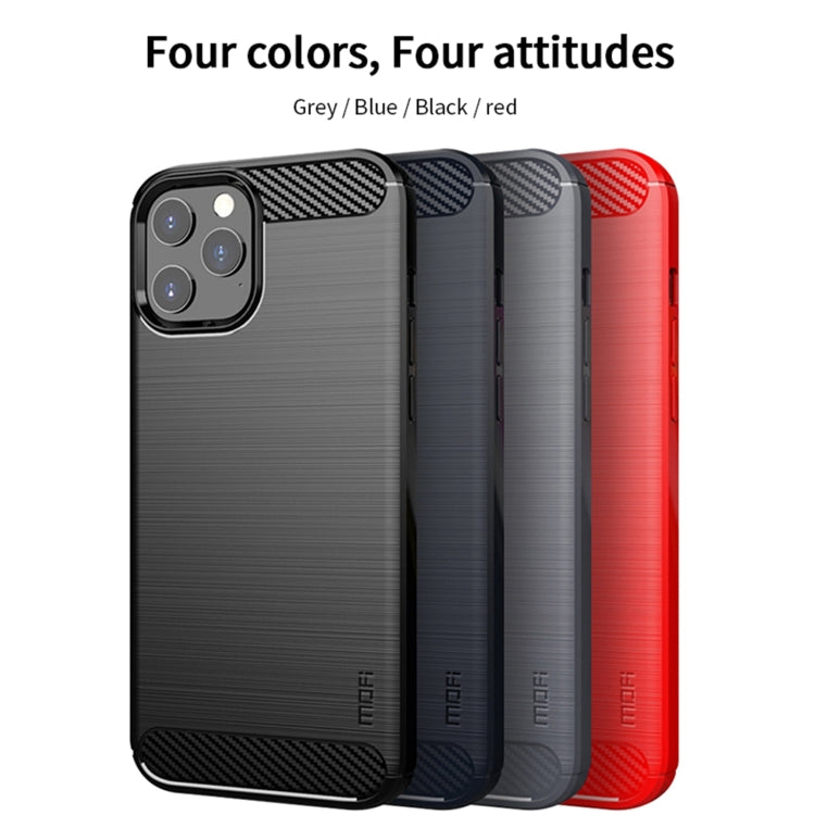 For iPhone 12 Pro Max MOF Gentleness Series Brushed Texture Carbon Fiber Soft TPU Case(Blue) - iPhone 12 Pro Max Cases by MOFI | Online Shopping South Africa | PMC TechLife | Buy Now Pay Later Mobicred