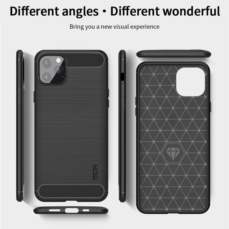 For iPhone 12 Pro Max MOF Gentleness Series Brushed Texture Carbon Fiber Soft TPU Case(Gray) - iPhone 12 Pro Max Cases by MOFI | Online Shopping South Africa | PMC TechLife
