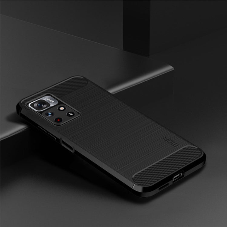 For Xiaomi Redmi Note11 Pro / Note 11 Pro+ MOFI Gentleness Series Brushed Texture Carbon Fiber Soft TPU Phone Case(Black) - Xiaomi Cases by MOFI | Online Shopping South Africa | PMC TechLife