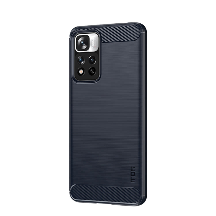 For Xiaomi Redmi Note11 Pro / Note 11 Pro+ MOFI Gentleness Series Brushed Texture Carbon Fiber Soft TPU Phone Case(Blue) - Xiaomi Cases by MOFI | Online Shopping South Africa | PMC TechLife