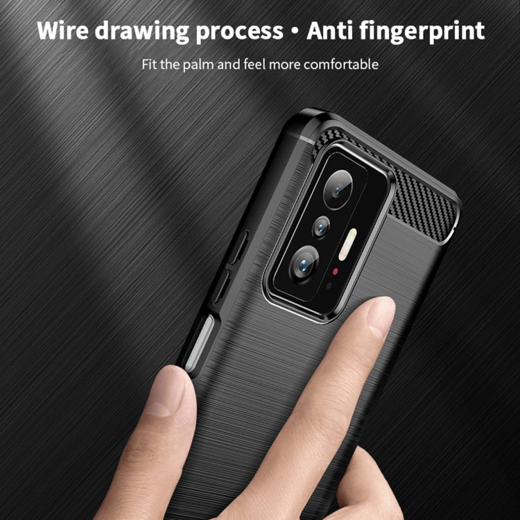 For Xiaomi Mi 11T / 11T Pro MOFI Gentleness Series Brushed Texture Carbon Fiber Soft TPU Phone Case(Black) - Xiaomi Cases by MOFI | Online Shopping South Africa | PMC Jewellery