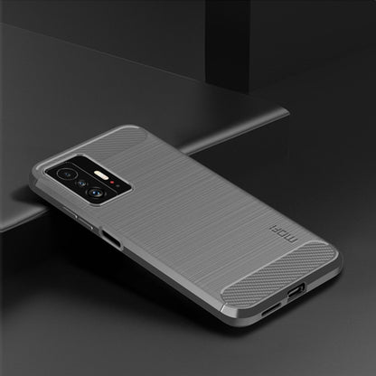 For Xiaomi Mi 11T / 11T Pro MOFI Gentleness Series Brushed Texture Carbon Fiber Soft TPU Phone Case(Gray) - Xiaomi Cases by MOFI | Online Shopping South Africa | PMC Jewellery