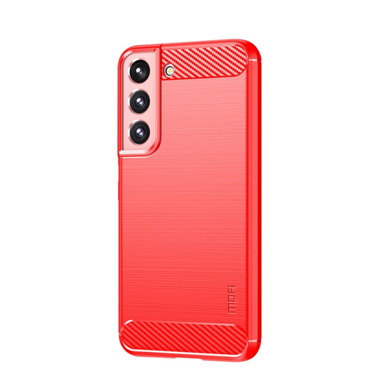 For Samsung Galaxy S22+ 5G MOFI Gentleness Series Brushed Texture Carbon Fiber Soft TPU Case(Red) - Galaxy S22+ 5G Cases by MOFI | Online Shopping South Africa | PMC Jewellery