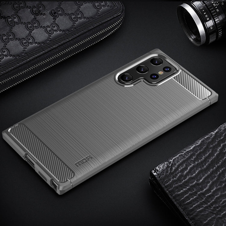 For Samsung Galaxy S22 Ultra 5G MOFI Gentleness Series Brushed Texture Carbon Fiber Soft TPU Case(Gray) - Galaxy S22 Ultra 5G Cases by MOFI | Online Shopping South Africa | PMC Jewellery | Buy Now Pay Later Mobicred