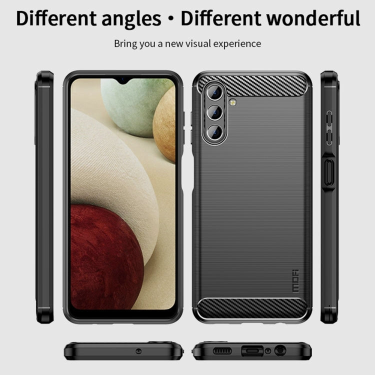 For Samsung Galaxy A13 5G MOFI Gentleness Series Brushed Texture Carbon Fiber Soft TPU Case(Blue) - free shipping - PMC TechLife - Order now!