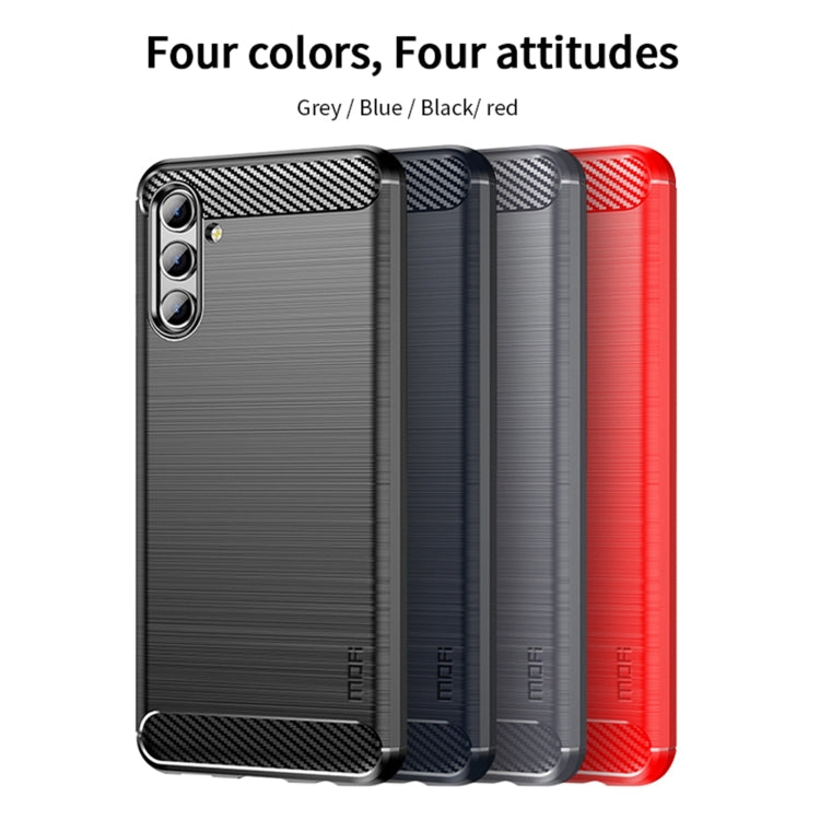 For Samsung Galaxy A13 5G MOFI Gentleness Series Brushed Texture Carbon Fiber Soft TPU Case(Blue) - free shipping - PMC TechLife - Order now!