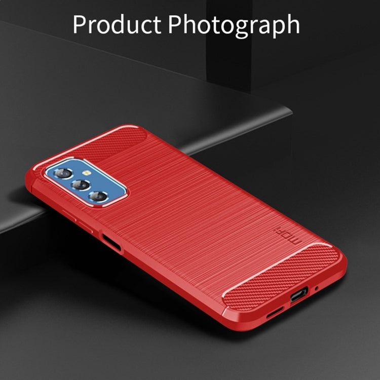 For Samsung Galaxy M52 5G MOFI Gentleness Series Brushed Texture Carbon Fiber Soft TPU Case(Red) - Galaxy Phone Cases by MOFI | Online Shopping South Africa | PMC Jewellery | Buy Now Pay Later Mobicred