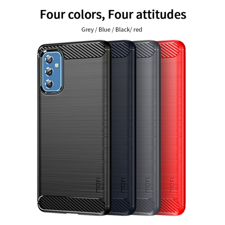 For Samsung Galaxy M52 5G MOFI Gentleness Series Brushed Texture Carbon Fiber Soft TPU Case(Red) - Galaxy Phone Cases by MOFI | Online Shopping South Africa | PMC Jewellery | Buy Now Pay Later Mobicred