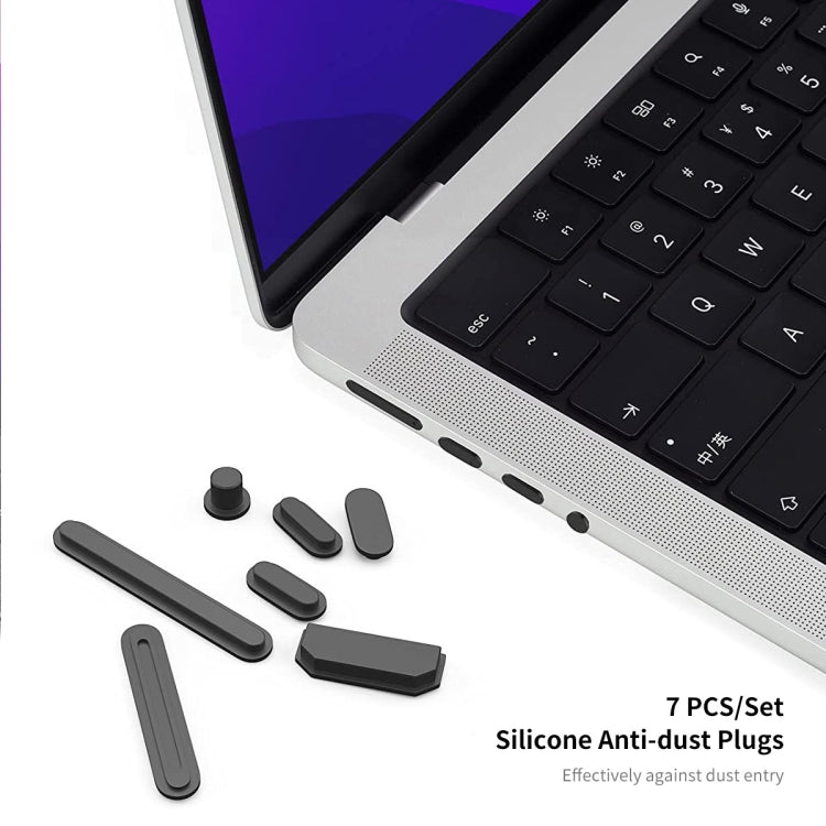 ENKAY Hat-Prince 3 in 1 Crystal Laptop Protective Case + TPU Keyboard Film + Anti-dust Plugs Set for MacBook Pro 16.2 inch A2485 2021/A2880 2023, Version:US Version(Black) - MacBook Pro Cases by ENKAY | Online Shopping South Africa | PMC Jewellery | Buy Now Pay Later Mobicred