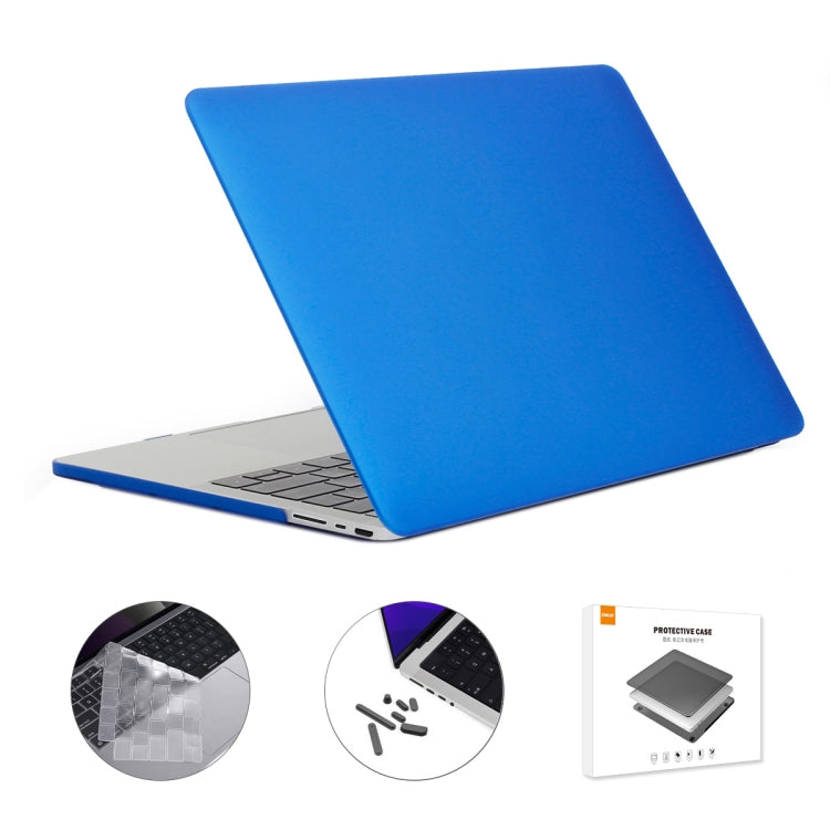 ENKAY Hat-Prince 3 in 1 Matte Laptop Protective Case + TPU Keyboard Film + Anti-dust Plugs Set for MacBook Pro 14.2 inch A2442 2021/A2779 2023, Version:US Version(Dark Blue) - MacBook Pro Cases by ENKAY | Online Shopping South Africa | PMC Jewellery | Buy Now Pay Later Mobicred