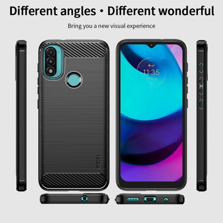 For Motorola Moto E20 / E30 / E40 MOFI Gentleness Series Brushed Texture Carbon Fiber Soft TPU Case(Black) - Motorola Cases by MOFI | Online Shopping South Africa | PMC TechLife | Buy Now Pay Later Mobicred