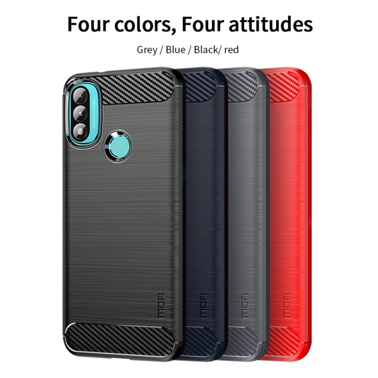 For Motorola Moto E20 / E30 / E40 MOFI Gentleness Series Brushed Texture Carbon Fiber Soft TPU Case(Black) - Motorola Cases by MOFI | Online Shopping South Africa | PMC TechLife | Buy Now Pay Later Mobicred