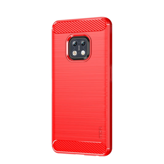 For Nokia XR20 MOFI Gentleness Series Brushed Texture Carbon Fiber Soft TPU Case(Red) - Nokia Cases by MOFI | Online Shopping South Africa | PMC Jewellery