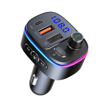 T65 Car Bluetooth FM Transmitter Dual USB Type-C QC3.0 Charger - Bluetooth Car Kits by PMC Jewellery | Online Shopping South Africa | PMC Jewellery | Buy Now Pay Later Mobicred