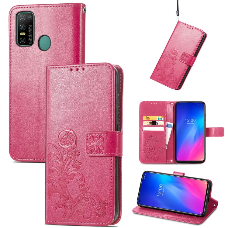 For Doogee N30 Four-leaf Clasp Embossed Buckle Mobile Phone Protection Leather Case(Magenta) - More Brand by PMC Jewellery | Online Shopping South Africa | PMC Jewellery | Buy Now Pay Later Mobicred