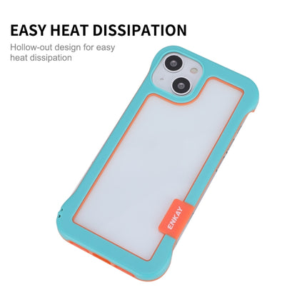 For iPhone 13 ENKAY Frameless Hollow Shockproof PC Case(Blue) - iPhone 13 Cases by ENKAY | Online Shopping South Africa | PMC Jewellery | Buy Now Pay Later Mobicred