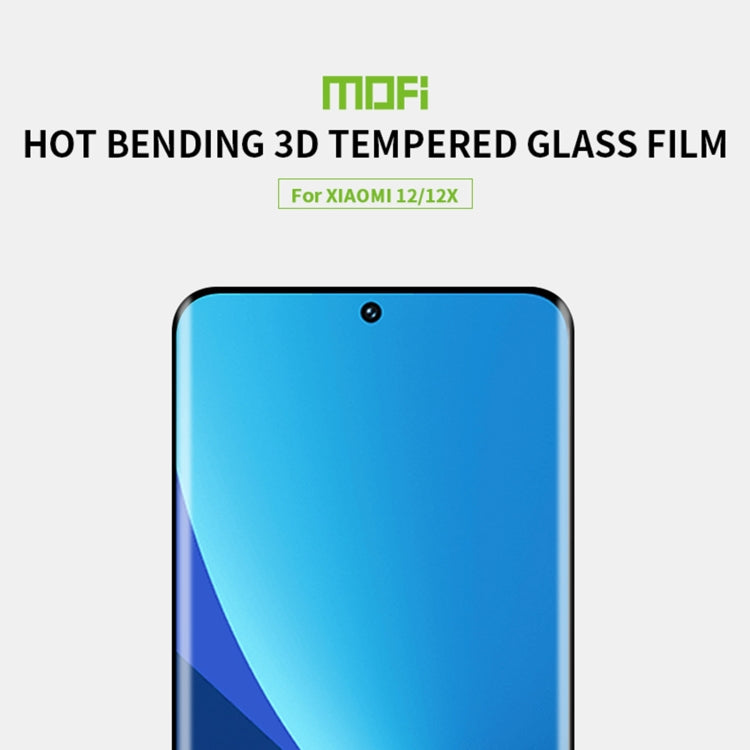 For Xiaomi 12 / 12X MOFI 9H 3D Explosion-proof Hot Bending Tempered Glass Full Film(Black) -  by MOFI | Online Shopping South Africa | PMC Jewellery