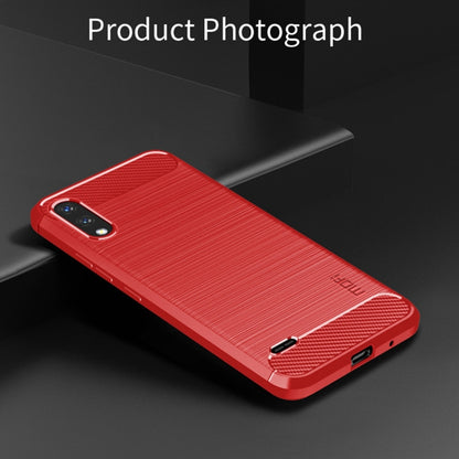 For LG K22 / K22 Plus MOFI Gentleness Brushed Carbon Fiber Soft TPU Case(Red) - LG by MOFI | Online Shopping South Africa | PMC Jewellery