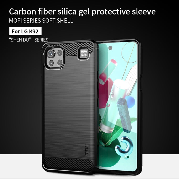 For LG K92 MOFI Gentleness Brushed Carbon Fiber Soft TPU Case(Blue) - LG Cases by MOFI | Online Shopping South Africa | PMC TechLife | Buy Now Pay Later Mobicred