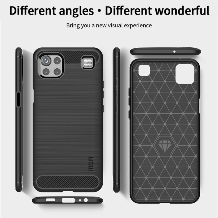 For LG K92 MOFI Gentleness Brushed Carbon Fiber Soft TPU Case(Blue) - LG Cases by MOFI | Online Shopping South Africa | PMC TechLife | Buy Now Pay Later Mobicred