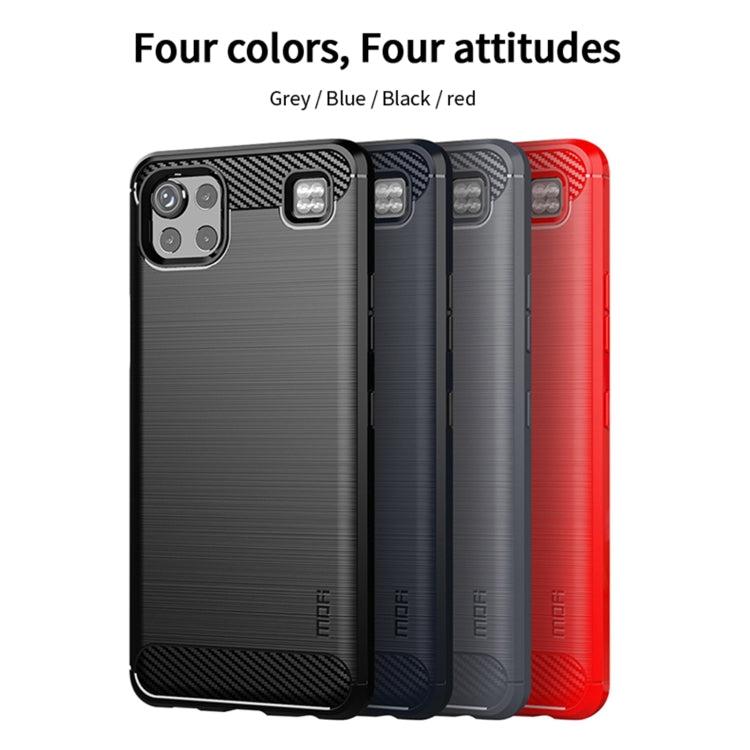 For LG K92 MOFI Gentleness Brushed Carbon Fiber Soft TPU Case(Blue) - LG Cases by MOFI | Online Shopping South Africa | PMC TechLife | Buy Now Pay Later Mobicred