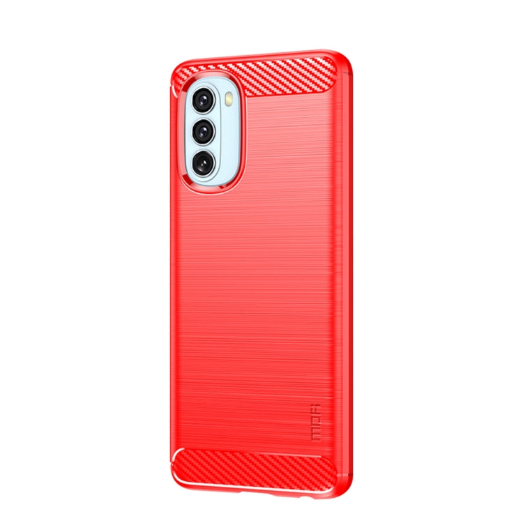 For Motorola Moto G51  5G MOFI Gentleness Brushed Carbon Fiber Soft TPU Case(Red) - Motorola Cases by MOFI | Online Shopping South Africa | PMC Jewellery | Buy Now Pay Later Mobicred