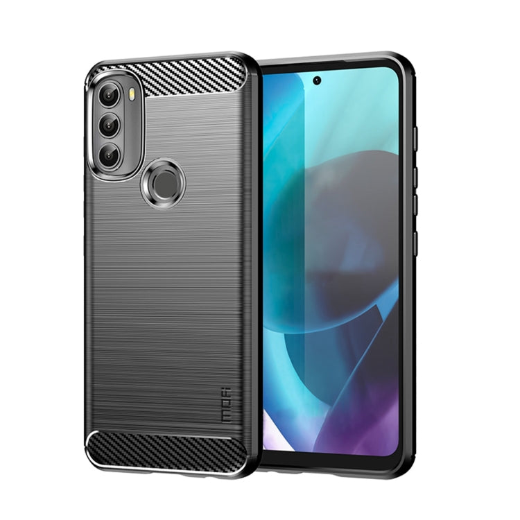 For Motorola Moto G71 5G MOFI Gentleness Brushed Carbon Fiber Soft TPU Case(Black) - Motorola Cases by MOFI | Online Shopping South Africa | PMC Jewellery | Buy Now Pay Later Mobicred