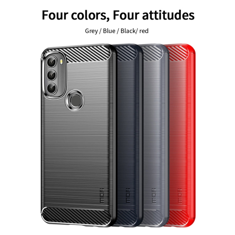 For Motorola Moto G71 5G MOFI Gentleness Brushed Carbon Fiber Soft TPU Case(Black) - Motorola Cases by MOFI | Online Shopping South Africa | PMC Jewellery | Buy Now Pay Later Mobicred