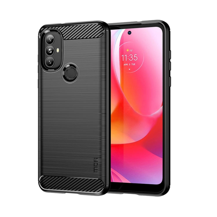 For Motorola Moto G Power 2022 MOFI Gentleness Brushed Carbon Fiber Soft TPU Case(Black) - Motorola Cases by MOFI | Online Shopping South Africa | PMC Jewellery | Buy Now Pay Later Mobicred