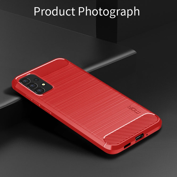 For Samsung Galaxy A53 5G MOFI Gentleness Brushed Carbon Fiber Soft TPU Case(Red) - free shipping - PMC TechLife - Order now!