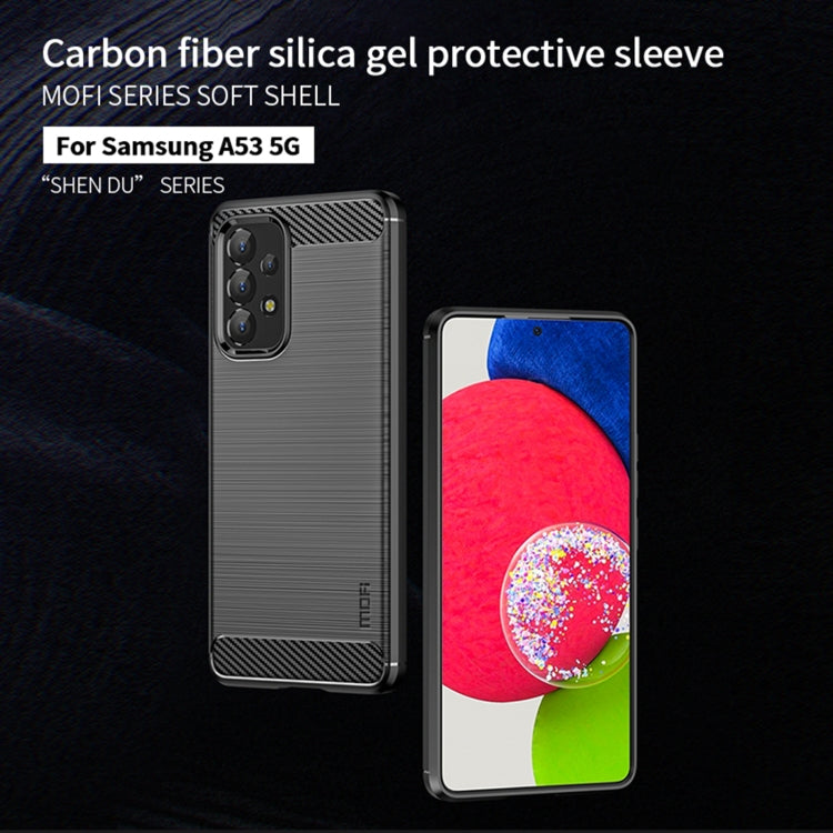 For Samsung Galaxy A53 5G MOFI Gentleness Brushed Carbon Fiber Soft TPU Case(Red) - free shipping - PMC TechLife - Order now!