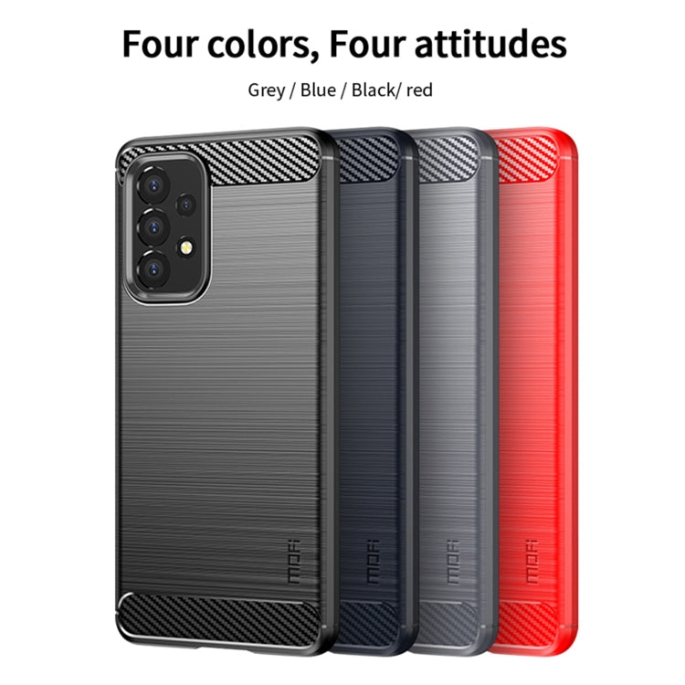 For Samsung Galaxy A53 5G MOFI Gentleness Brushed Carbon Fiber Soft TPU Case(Red) - free shipping - PMC TechLife - Order now!