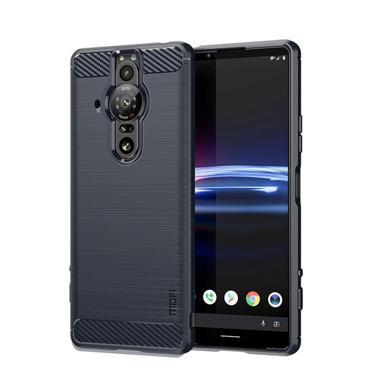 For Sony Xperia Pro-I MOFI Gentleness Brushed Carbon Fiber Soft TPU Case(Blue) - Sony Cases by MOFI | Online Shopping South Africa | PMC TechLife | Buy Now Pay Later Mobicred