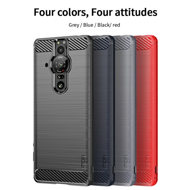 For Sony Xperia Pro-I MOFI Gentleness Brushed Carbon Fiber Soft TPU Case(Blue) - Sony Cases by MOFI | Online Shopping South Africa | PMC TechLife | Buy Now Pay Later Mobicred