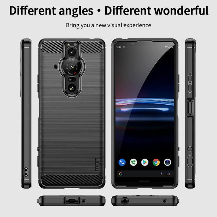 For Sony Xperia Pro-I MOFI Gentleness Brushed Carbon Fiber Soft TPU Case(Grey) - Sony Cases by MOFI | Online Shopping South Africa | PMC TechLife