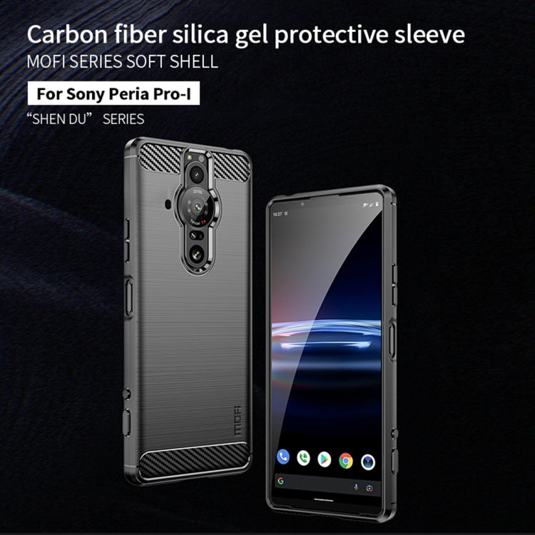 For Sony Xperia Pro-I MOFI Gentleness Brushed Carbon Fiber Soft TPU Case(Red) - Sony Cases by MOFI | Online Shopping South Africa | PMC TechLife
