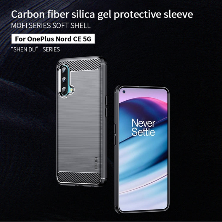 For OnePlus Nord CE 5G MOFI Gentleness Brushed Carbon Fiber Soft TPU Case(Blue) - OnePlus Cases by MOFI | Online Shopping South Africa | PMC Jewellery