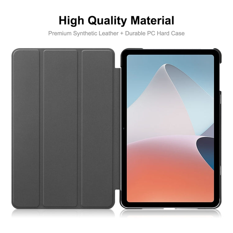 For OPPO Pad Air ENKAY Tri-fold Custer Texture Leather Smart Tablet Case(Dark Blue) - free shipping - PMc TechLife - Order now!