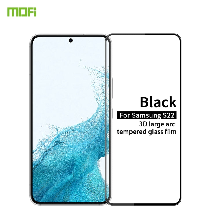 For Samsung Galaxy S22 5G MOFI 9H 3D Explosion-proof Tempered Glass Film(Black) - Galaxy S22 5G Tempered Glass by MOFI | Online Shopping South Africa | PMC TechLife | Buy Now Pay Later Mobicred