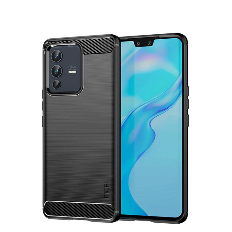 For vivo V23 Pro /S12 Pro MOFI Gentleness Series Brushed Texture Carbon Fiber Soft TPU Phone Case(Black) - vivo Cases by MOFI | Online Shopping South Africa | PMC Jewellery