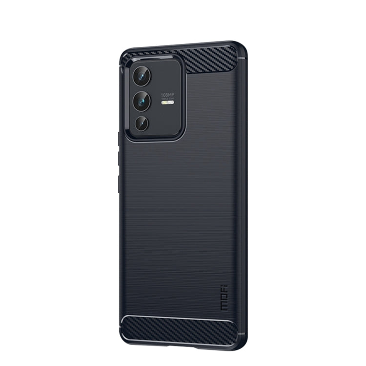 For vivo V23 Pro /S12 Pro MOFI Gentleness Series Brushed Texture Carbon Fiber Soft TPU Phone Case(Blue) - vivo Cases by MOFI | Online Shopping South Africa | PMC Jewellery