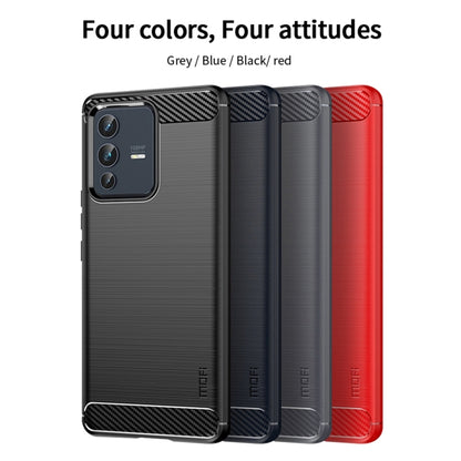 For vivo V23 Pro /S12 Pro MOFI Gentleness Series Brushed Texture Carbon Fiber Soft TPU Phone Case(Red) - vivo Cases by MOFI | Online Shopping South Africa | PMC Jewellery