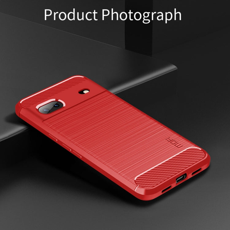 For Google pixel 7 5G MOFI Gentleness Series Brushed Texture Carbon Fiber TPU Phone Case(Red) - free shipping - PMC TechLife - Order now!